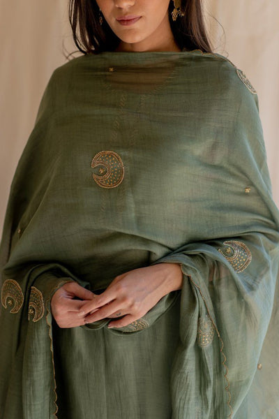 Olive Chaand Odhani Fashion Nirjara