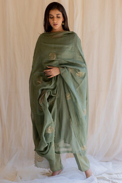 Olive Chaand Odhani Fashion Nirjara