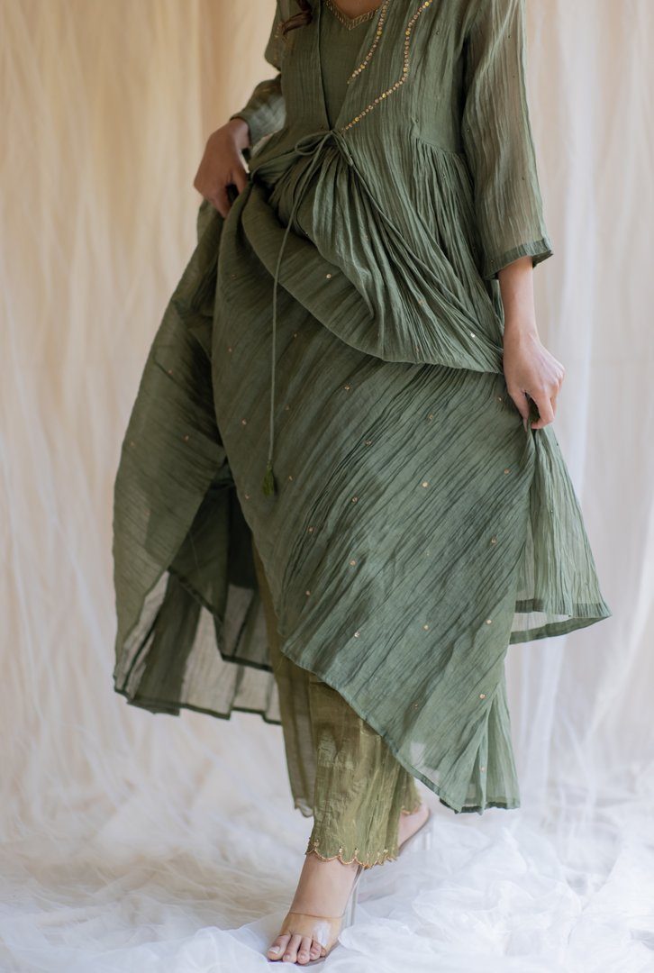 Olive Nasim Jama and Shameez Fashion Nirjara