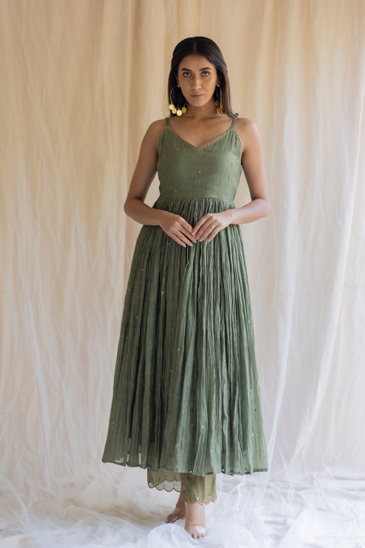 Olive Nasim Jama Fashion Nirjara