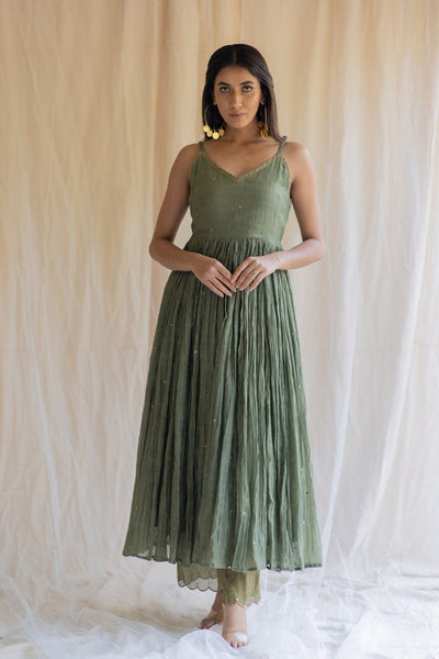 Olive Nasim Jama Fashion Nirjara