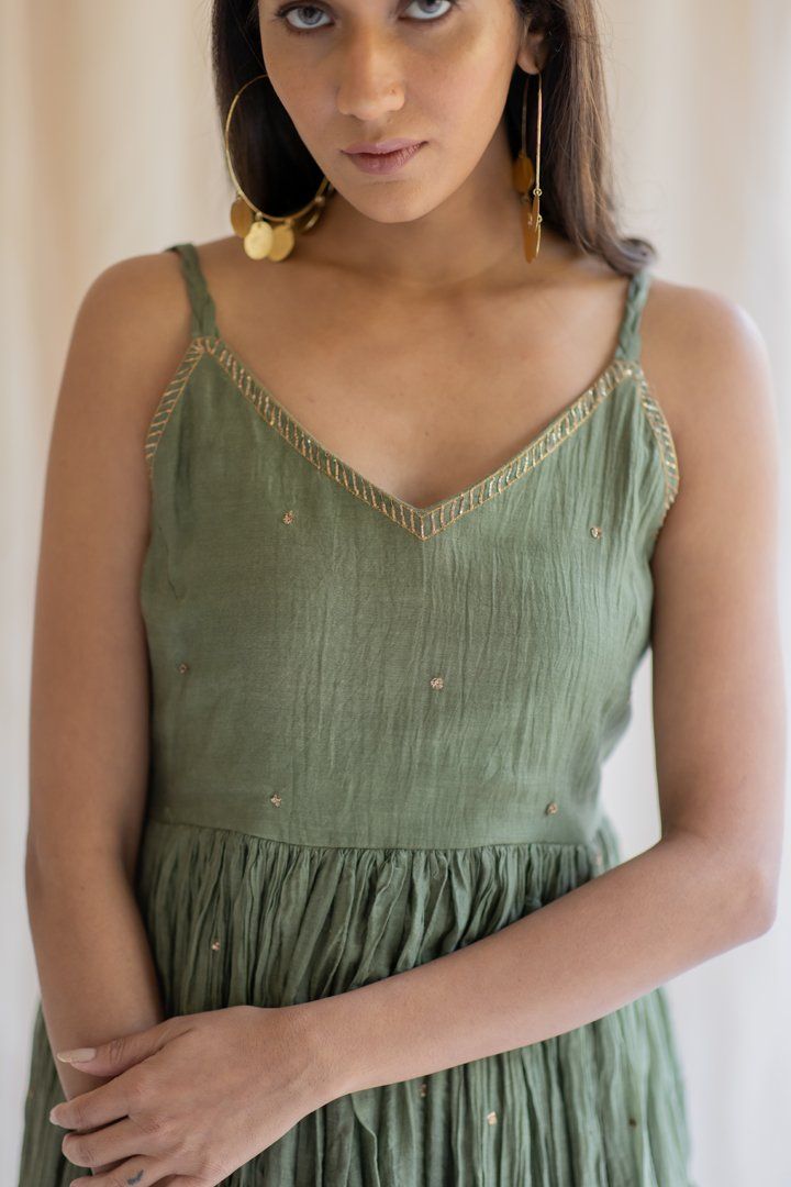 Olive Nasim Jama Fashion Nirjara