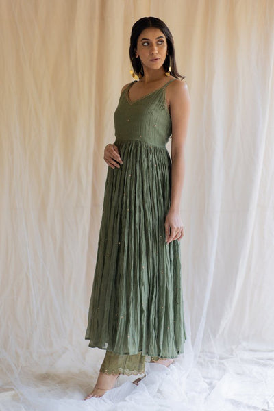 Olive Nasim Jama Fashion Nirjara