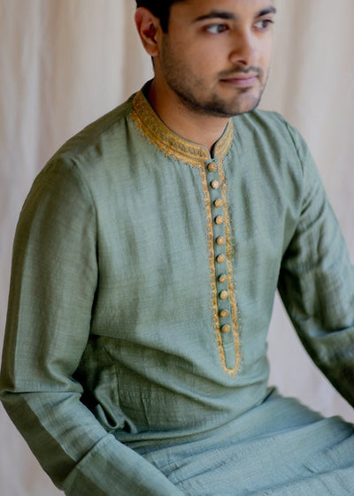 Olive Nawab Kurta Men Nirjara Men