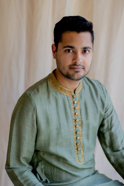 Olive Nawab Kurta Men Nirjara Men