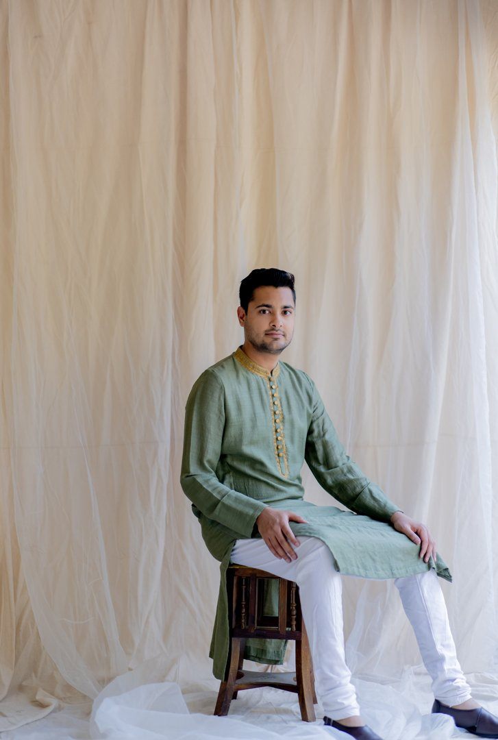 Olive Nawab Kurta Men Nirjara Men