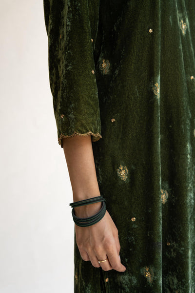 Olive Noorah Velvet kurta set Fashion Nirjara