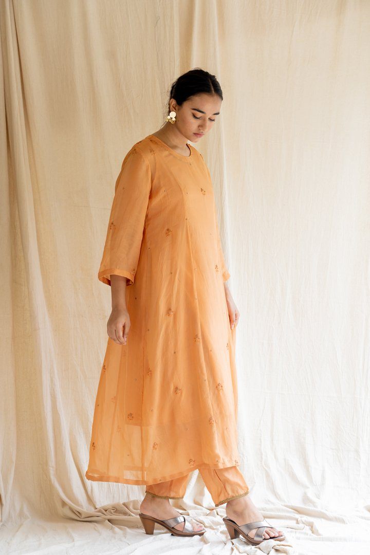 Orange Abha Kurta Set Fashion Nirjara