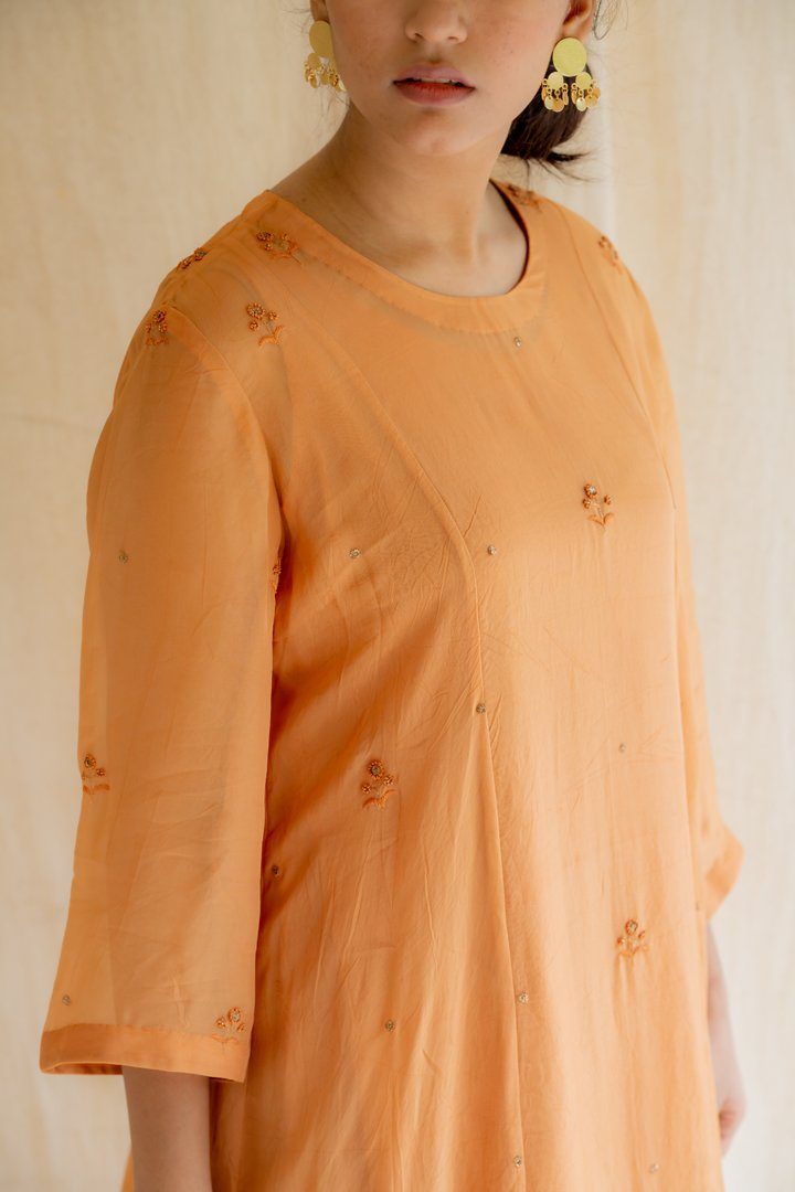 Orange Abha Kurta Set Fashion Nirjara