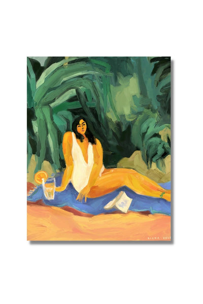 Orange Mint Beach Day Art Richa Kashelkar