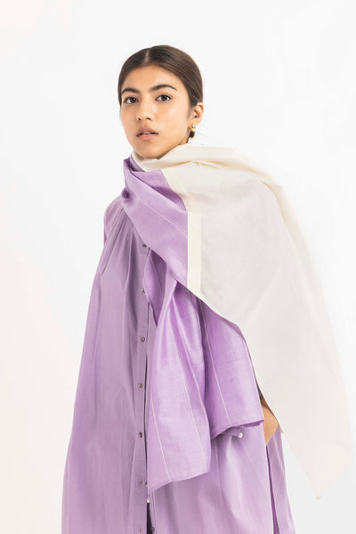 Panel Gather Neck Shirt Co-ord Lavender Fashion THREE XS Tunic-Pant-Scarf Set