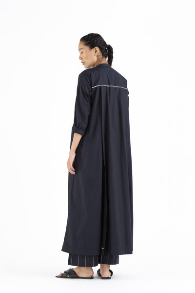 Panel Slit Shirt- Black Fashion THREE