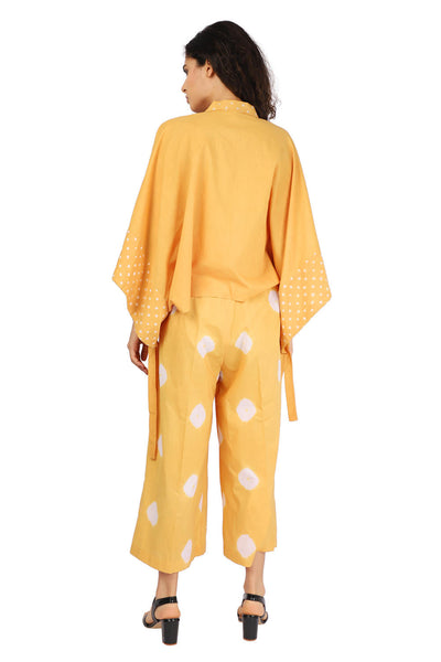 Paperbag Mustard Hand Done Shibori And Bandhani Co-ord Fashion The Pot Plant