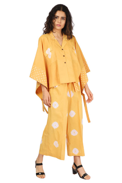 Paperbag Mustard Hand Done Shibori And Bandhani Co-ord Fashion The Pot Plant