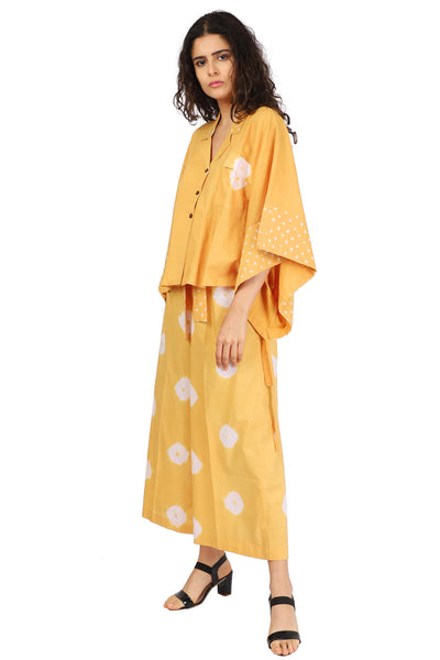 Paperbag Mustard Hand Done Shibori And Bandhani Co-ord Fashion The Pot Plant