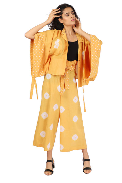Paperbag Mustard Hand Done Shibori And Bandhani Co-ord Fashion The Pot Plant