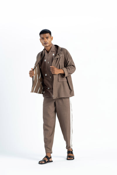 Patch Pocket Jacket Co-Ord-Cedar ( SET OF 3) Men THREE Men 