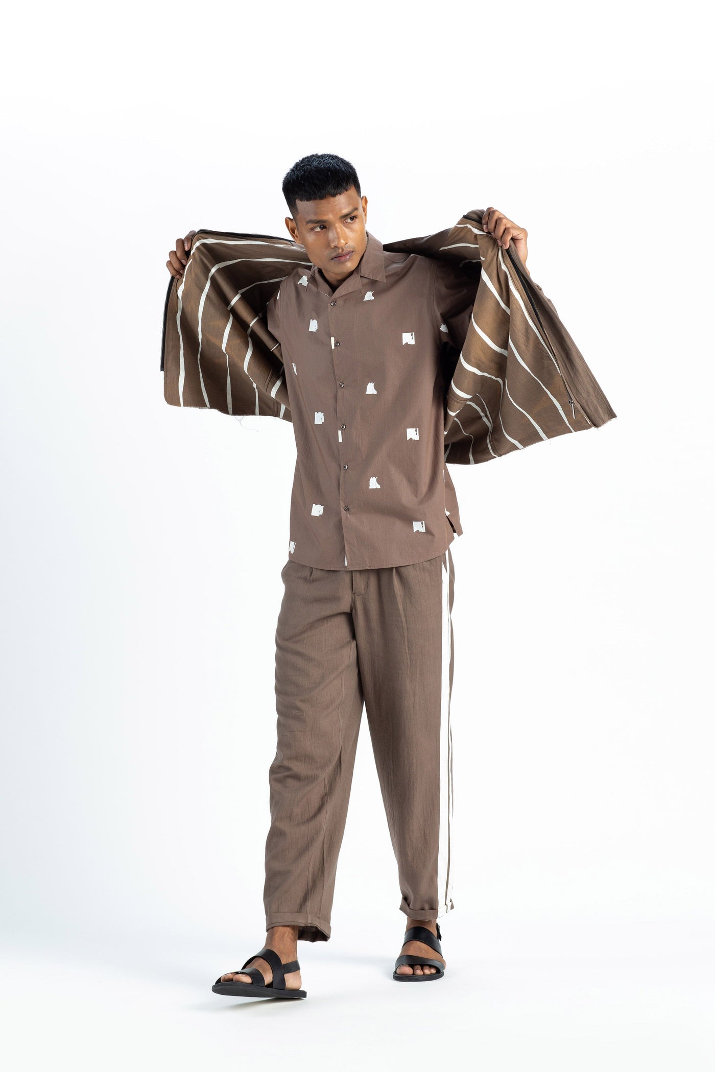 Patch Pocket Jacket Co-Ord-Cedar ( SET OF 3) Men THREE Men 