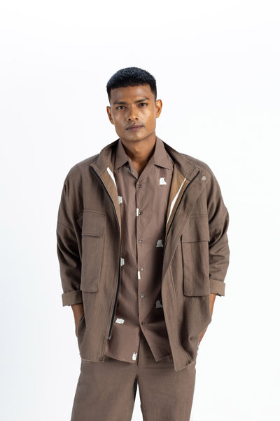 Patch Pocket Jacket Co-Ord-Cedar ( SET OF 3) Men THREE Men 