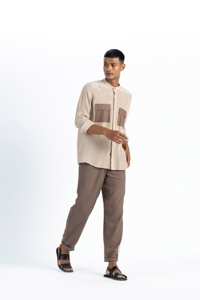 Patch Pocket Jacket Co-Ord-Nude-Cedar ( SET OF 3) Men THREE Men 