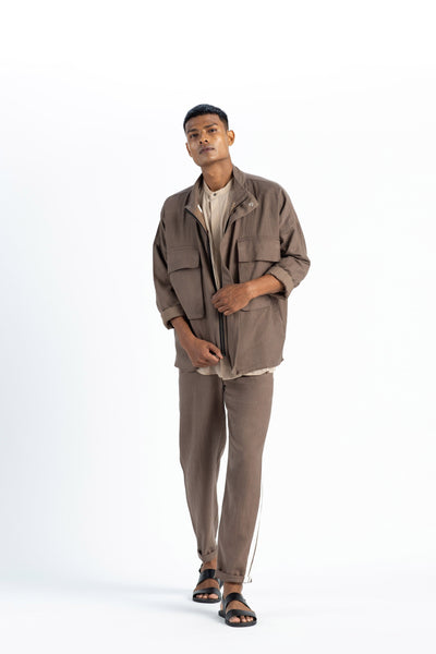 Patch Pocket Jacket Co-Ord-Nude-Cedar ( SET OF 3) Men THREE Men 