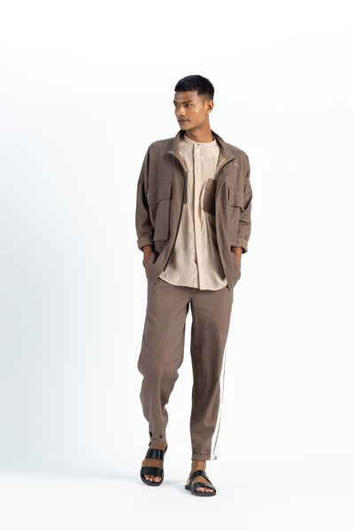 Patch Pocket Jacket Co-Ord-Nude-Cedar ( SET OF 3) Men THREE Men 