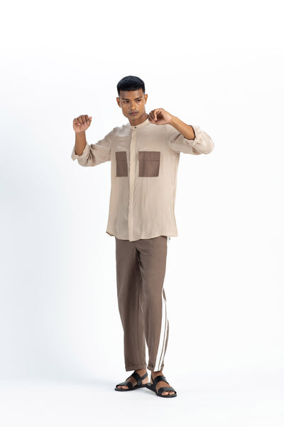 Patch Pocket Shirt- Nude Men THREE Men 