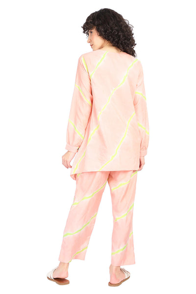 PEACH AND NEON GREEN ASYMMETRICAL CO-ORD SET Fashion The Pot Plant