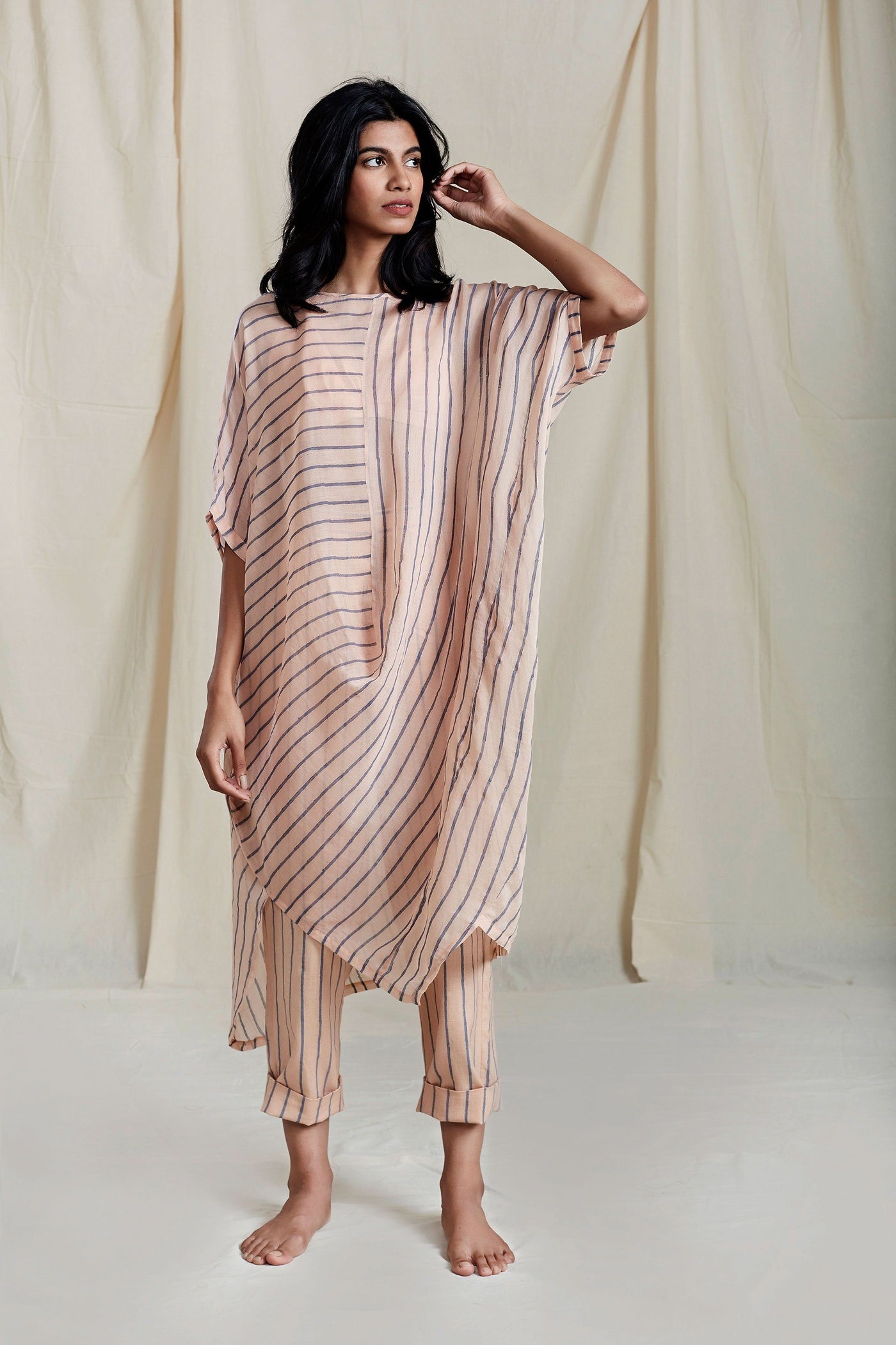 Peach Cowl Tunic Fashion Mati