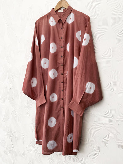 Peach Shibori drawstring dress Fashion The Pot Plant
