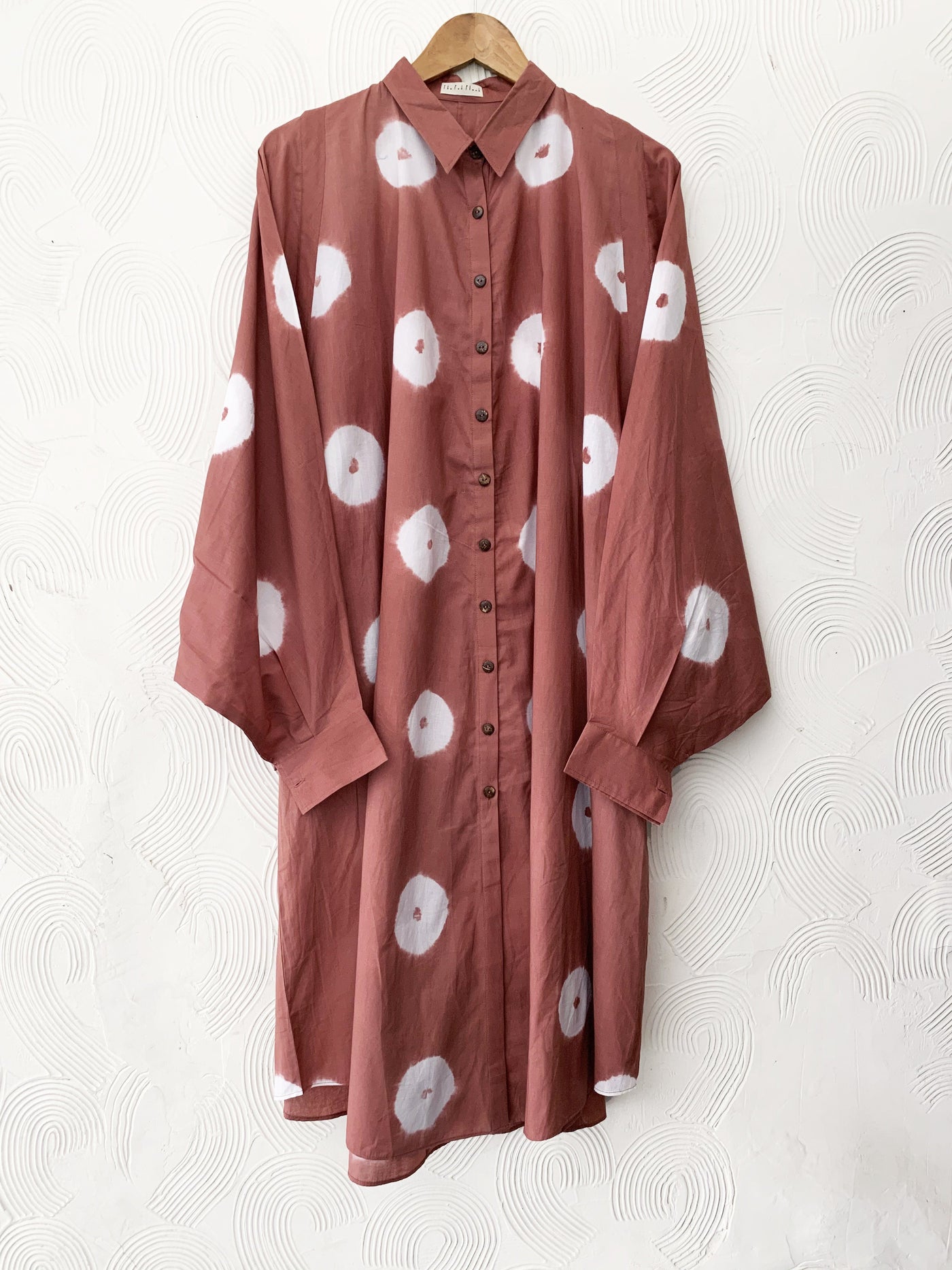 Peach Shibori drawstring dress Fashion The Pot Plant