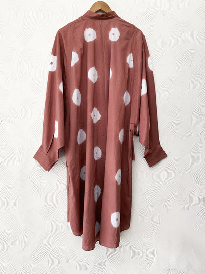Peach Shibori drawstring dress Fashion The Pot Plant
