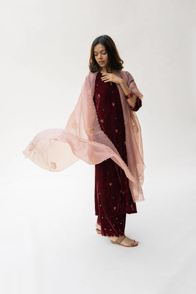 Pearl Pink Chand Odhani Fashion Nirjara