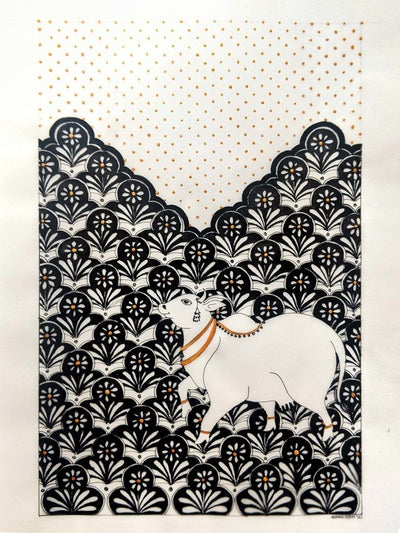 Pichwai Field Cow Print Art Kosha Shah 