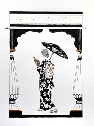 Pichwai Geisha Print Art Kosha Shah 