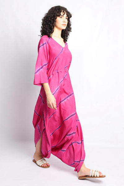 PINK AND BLUE DRAPE JUMPSUIT Fashion The Pot Plant