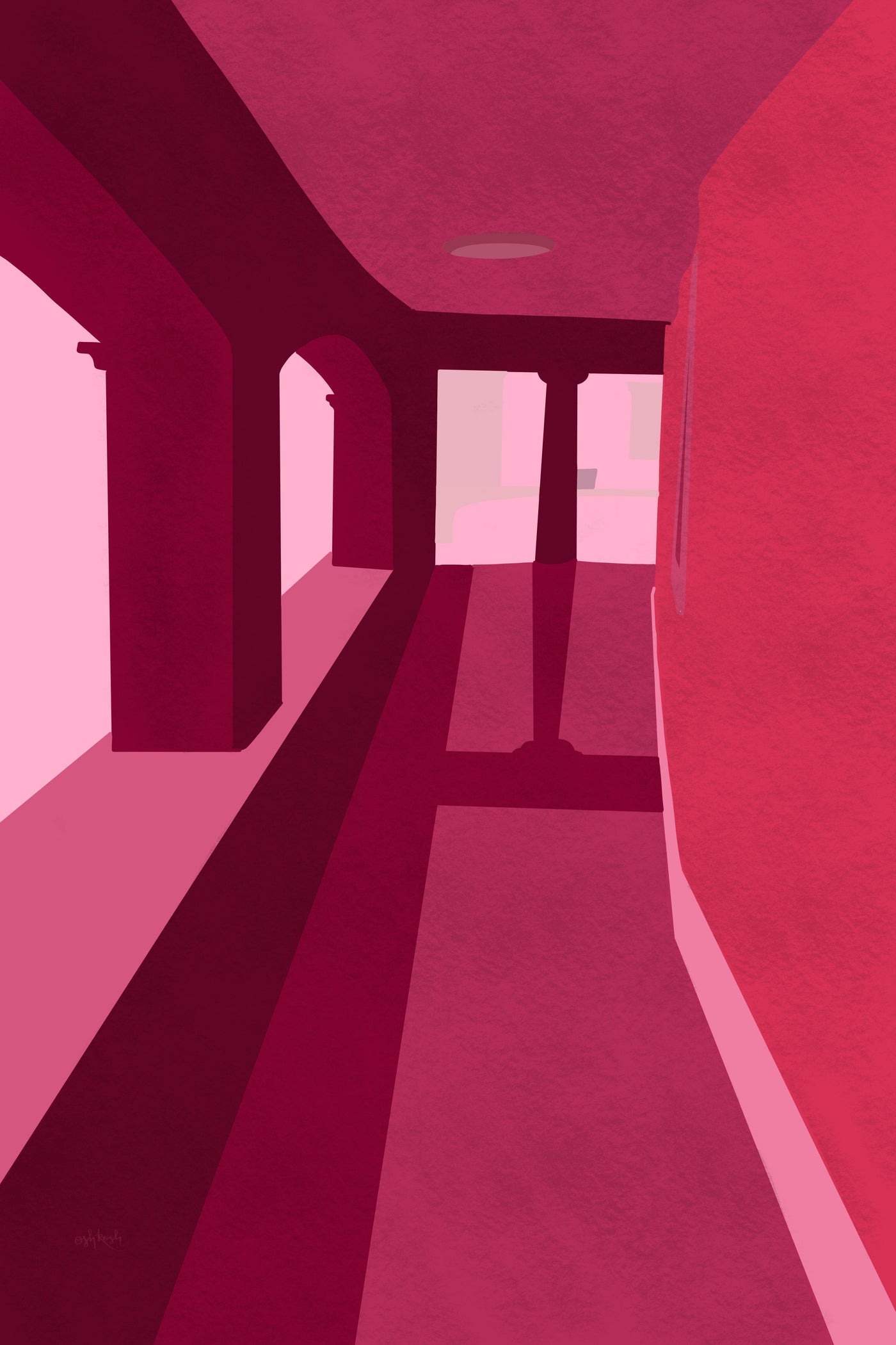 Pink Corridor Art Kosha Shah 