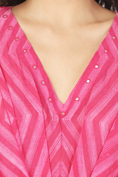 Pink Stitched Shibori Drape Kaftan Dress Fashion The Pot Plant