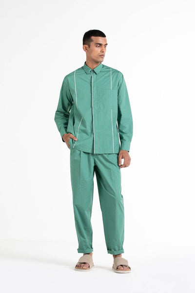 Piping Detail Shirt Co-ord Men THREE 