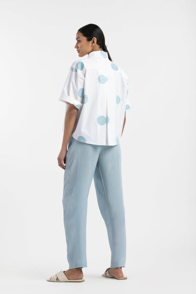 Pleated Pant- Powder Blue Fashion THREE