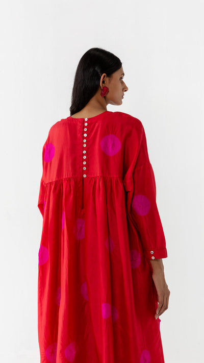 Polka Dress - Red Fashion Medium