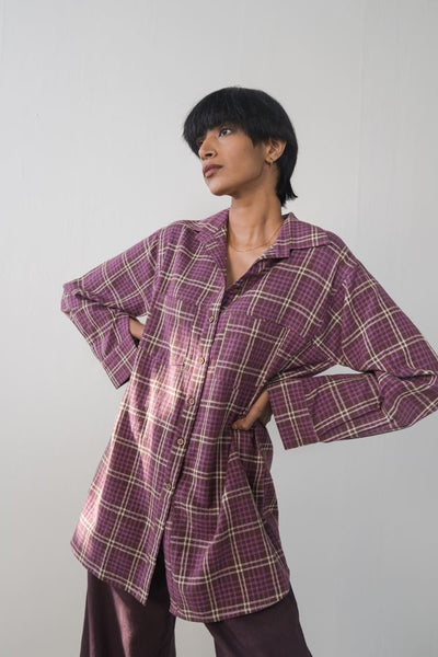 Purple Fields handwoven organic cotton shirt Fashion SUI 