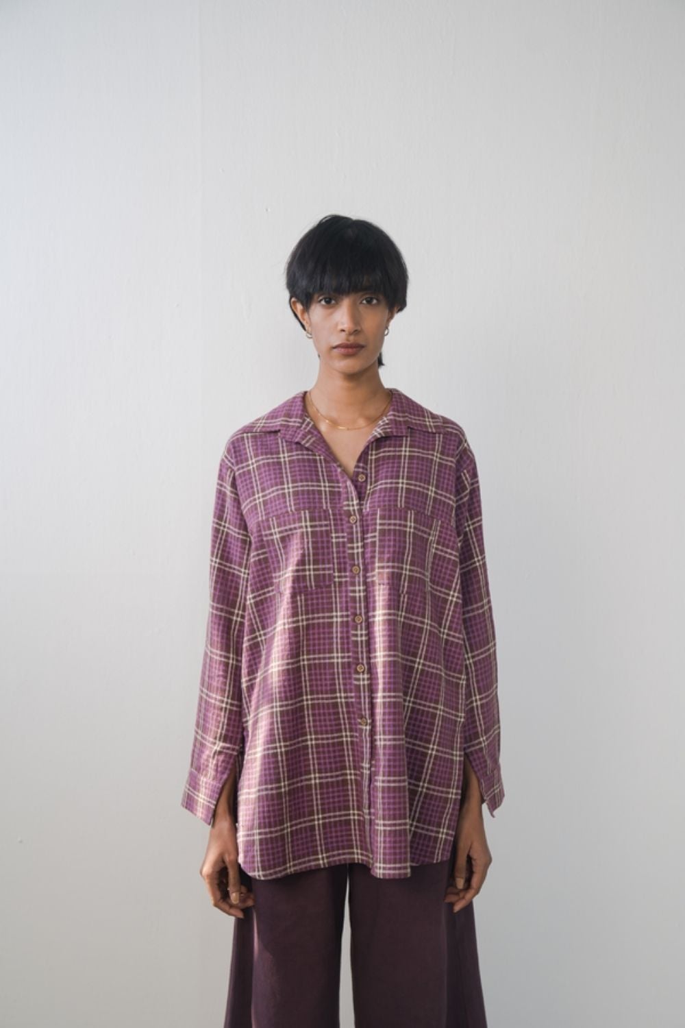 Purple Fields handwoven organic cotton shirt Fashion SUI 