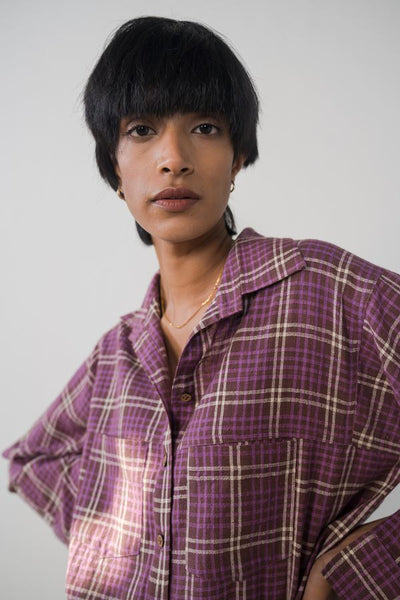 Purple Fields handwoven organic cotton shirt Fashion SUI 