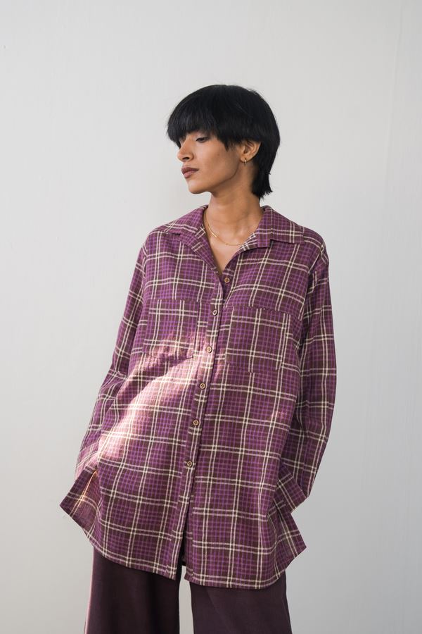 Purple Fields handwoven organic cotton shirt Fashion SUI 