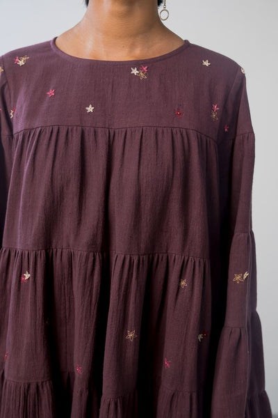 Purple Sky handwoven organic cotton dress Fashion SUI 