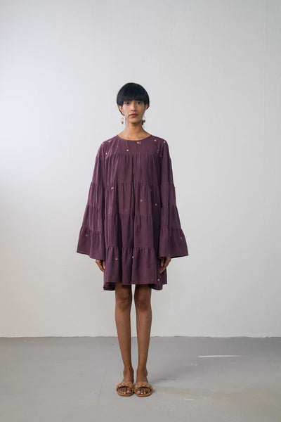 Purple Sky handwoven organic cotton dress Fashion SUI 