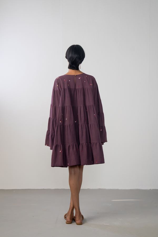 Purple Sky handwoven organic cotton dress Fashion SUI 