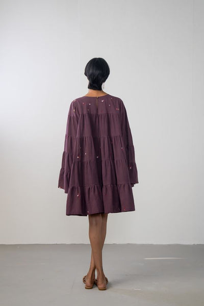 Purple Sky handwoven organic cotton dress Fashion SUI 