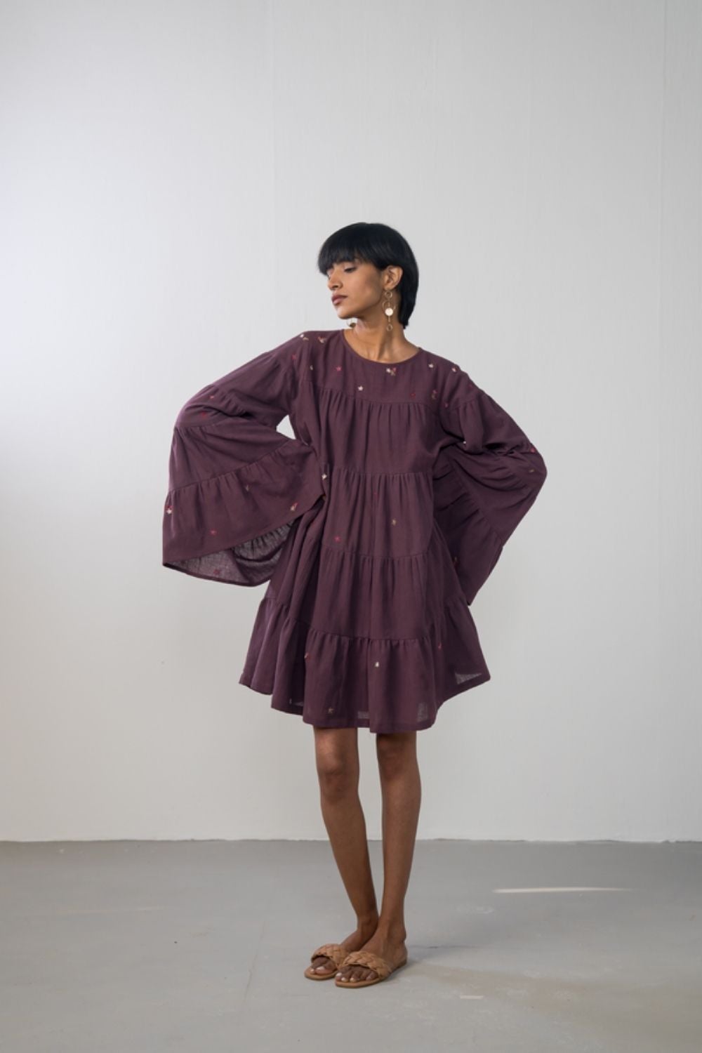 Purple Sky handwoven organic cotton dress Fashion SUI 